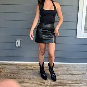 Vegan Leather Mini Skirt - Abercrombie